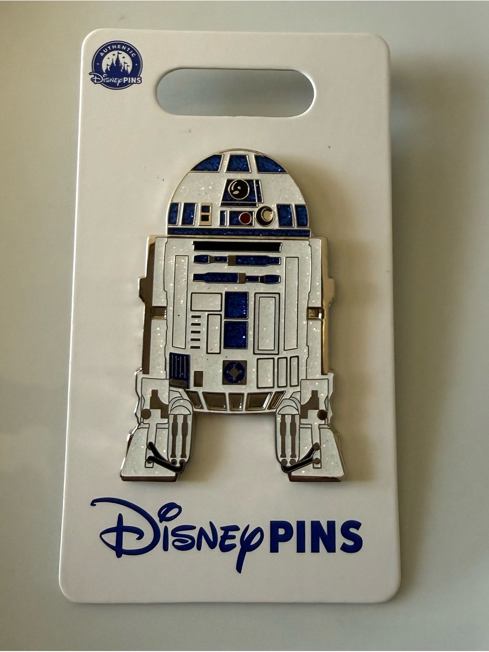 Disney R2-D2 Glitter Enamel Pin - White & Blue
